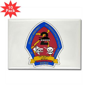 2LARB - M01 - 01 - 2nd Light Armored Reconnaissance Bn - Rectangle Magnet (10 pack) - Click Image to Close